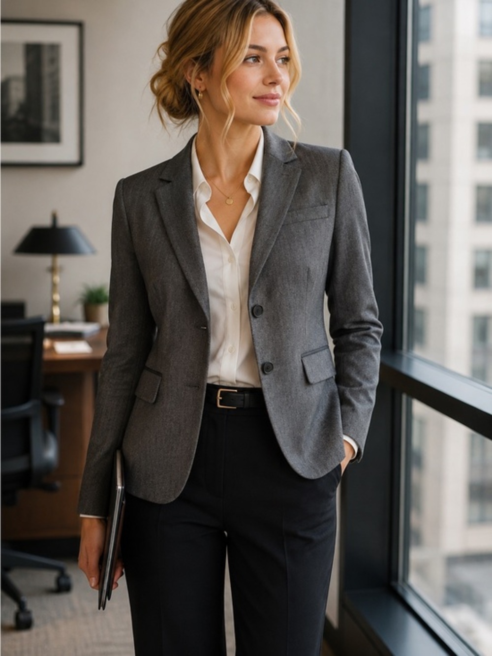 Banana Republic Business Casusl Grey Blazer Sz 4 NWT
